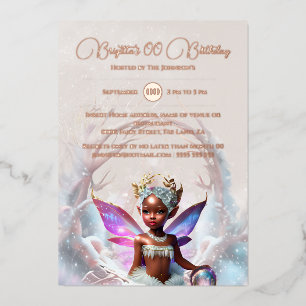 Invitation En Aluminium Rose gold melanine fée portail hivernal fantaisist