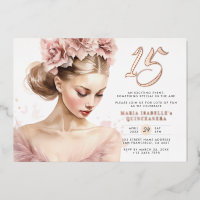 Rose Gold Rose Princesse Quinceañera fête d'annive