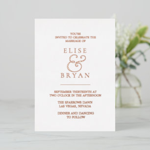 Invitation En Aluminium Rose moderne Gold Foil Blanc & Mariage Blush