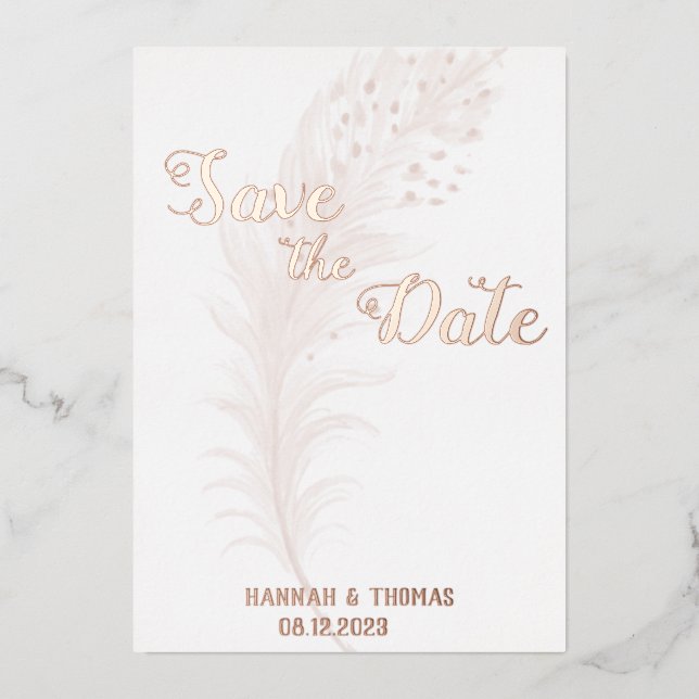 Invitation En Aluminium Rose Or simple et élégant (Recto)