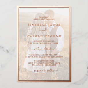 Invitation En Aluminium Rose photo moderne Mariage or