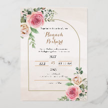 Rose poussiéreux et mariage floral rouxFoil Invita