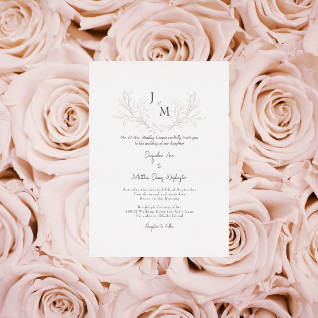 Invitation En Aluminium Rose tout simplement élégant Mariage Gold Foliage (Créateur téléchargé)