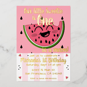 Invitation En Aluminium Rose Unique dans un Melon Pastèque Fille Premier A