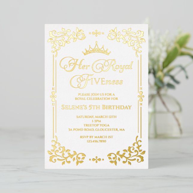 Invitation En Aluminium Royal Fiveness 5ème Anniversaire (Debout devant)