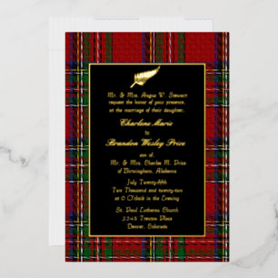 Invitation En Aluminium Royal Stewart Tartan Plaid Mariage
