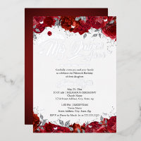 Ruby Rose Mis Quince Red Silver Quinceanera