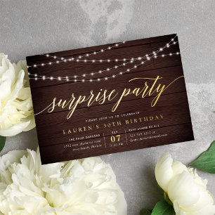 Invitation En Aluminium Russe String Lights Surprise Party