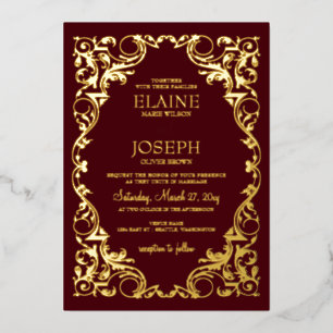 Invitation En Aluminium Rustique Elegant Ornate Mariage Bourgogne