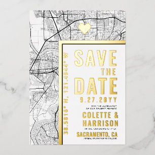 Invitation En Aluminium Sacramento Love Locator   Mariage Enregistrer la d