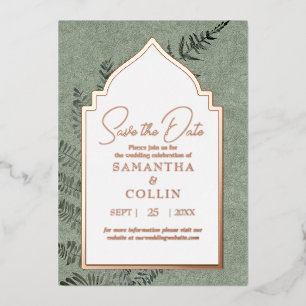 Invitation En Aluminium Sage À feuillage persistant Fern Botanical Enregis
