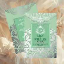 Sage Elegant Artdeco Diamond Monogram Mariage