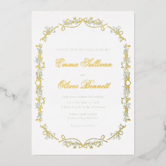 Invitation En Aluminium sage et or