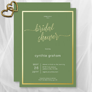 Invitation En Aluminium Sage Vert Mariage Minimaliste Moderne