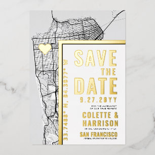 Invitation En Aluminium San Francisco Love Locator   Mariage Enregistrer l
