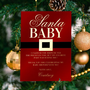 Invitation En Aluminium Santa Baby   Bébé de Noël Remerciement pour Baby S