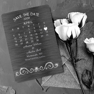 Invitation En Aluminium Sauvegarder la date de mariage avril 2026