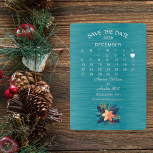 Invitation En Aluminium Sauvegarder la date de mariage de décembre 2026