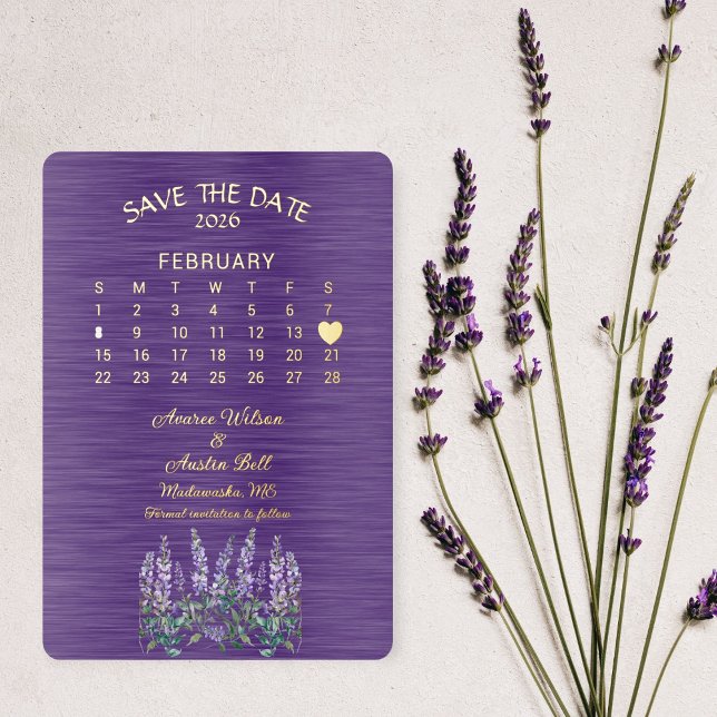 Invitation En Aluminium Sauvegarder la date de mariage février 2026 (Créateur téléchargé)