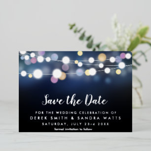Invitation En Aluminium Sauvegarder la date lumières vives