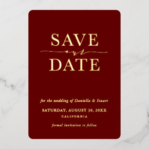 Invitation En Aluminium SAVE THE DATE moderne élégant marron minimal