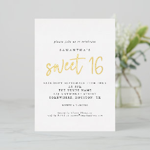 Invitation En Aluminium Scénario de fête d'anniversaire Glam Sweet 16 avec