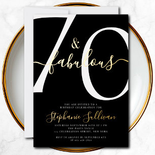 Invitation En Aluminium Scénario Soixante-dix ans et Fabuleux pour 70e Ann