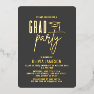 Invitation En Aluminium Script de calligraphie moderne   Photo Party