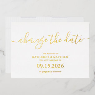 Invitation En Aluminium Script Lettrer Mariage Reporté Enregistrer La Date