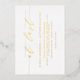 Invitation En Aluminium Script minimaliste à Dernier Mariage