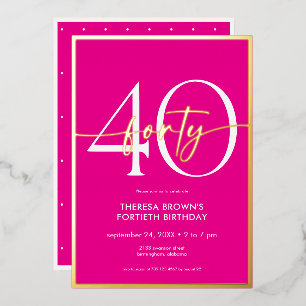Invitation En Aluminium Script minimaliste d'or rose moderne anniversaire
