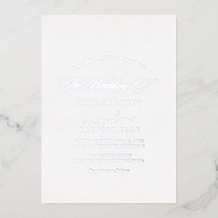 Invitation En Aluminium Script moderne à huile d'argent   Mariage photo