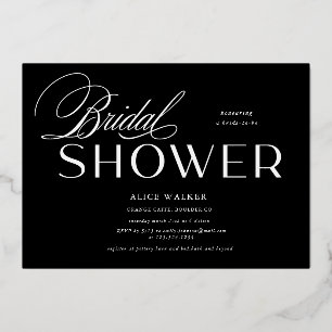 Invitation En Aluminium script moderne élégante nuptiale douche foil invit