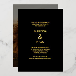 Invitation En Aluminium Script moderne Flair minimaliste Mariage photo noi