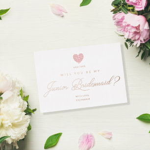 Invitation En Aluminium Serez-Vous Mon Coeur Rose Jeune Femme D'Accueil