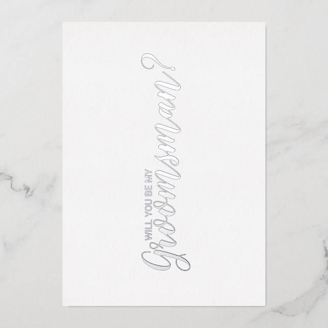 Invitation En Aluminium Seriez-vous mon témoin ? Écriture moderne argent (Recto)