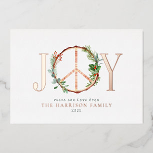 Invitation En Aluminium Signe de Paix Joie Amour Noël Rustique