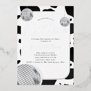 Invitation En Aluminium Silver Cowgirl Dernière Disco Bachelorette Party