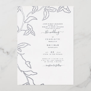 Invitation En Aluminium Silver Foil Ivy Les deux ensembles de parents Mari