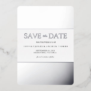 Invitation En Aluminium Silver Foil tendance mariage moderne Enregistrer l