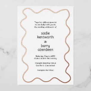 Invitation En Aluminium Simple Cadre Gribouillé Mariage Moderne