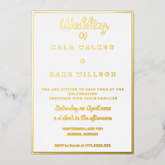 Invitation En Aluminium Simple Décadent Mariage (Bordure)
