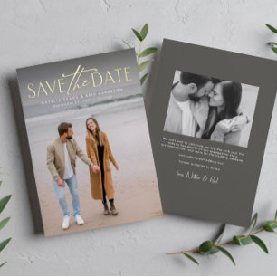 Invitation En Aluminium Simple design moderne photo verticale enregistrer 