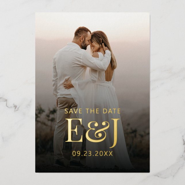 Invitation En Aluminium Simple Élégance Moderne Enregistrer Le Mariage Dat (Recto)