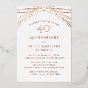 Invitation En Aluminium Simple Elegant Arch 40e Mariage Rose Anniversaire