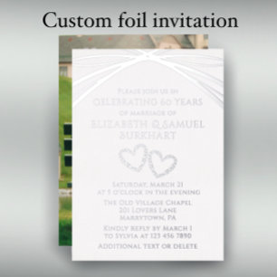 Invitation En Aluminium Simple Élégant Arche Photo 60e Anniversaire de Mar