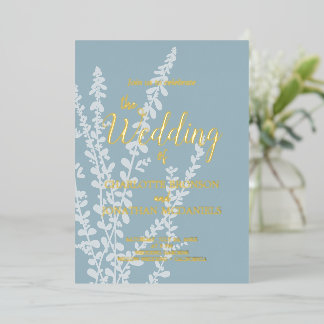 Invitation En Aluminium Simple Elegant Botanical Leaves Wedding