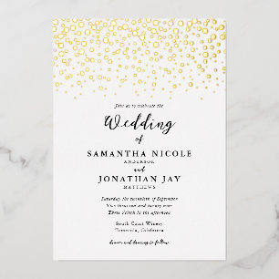 Invitation En Aluminium Simple Elegant Confetti Mariage Gold