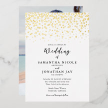 Simple Elegant Confetti Photo Mariage Gold