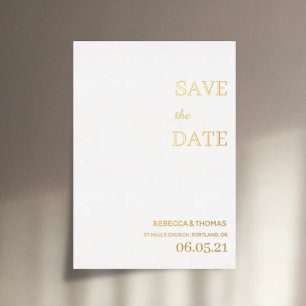 Invitation En Aluminium simple élégant non photo enregistrer la date